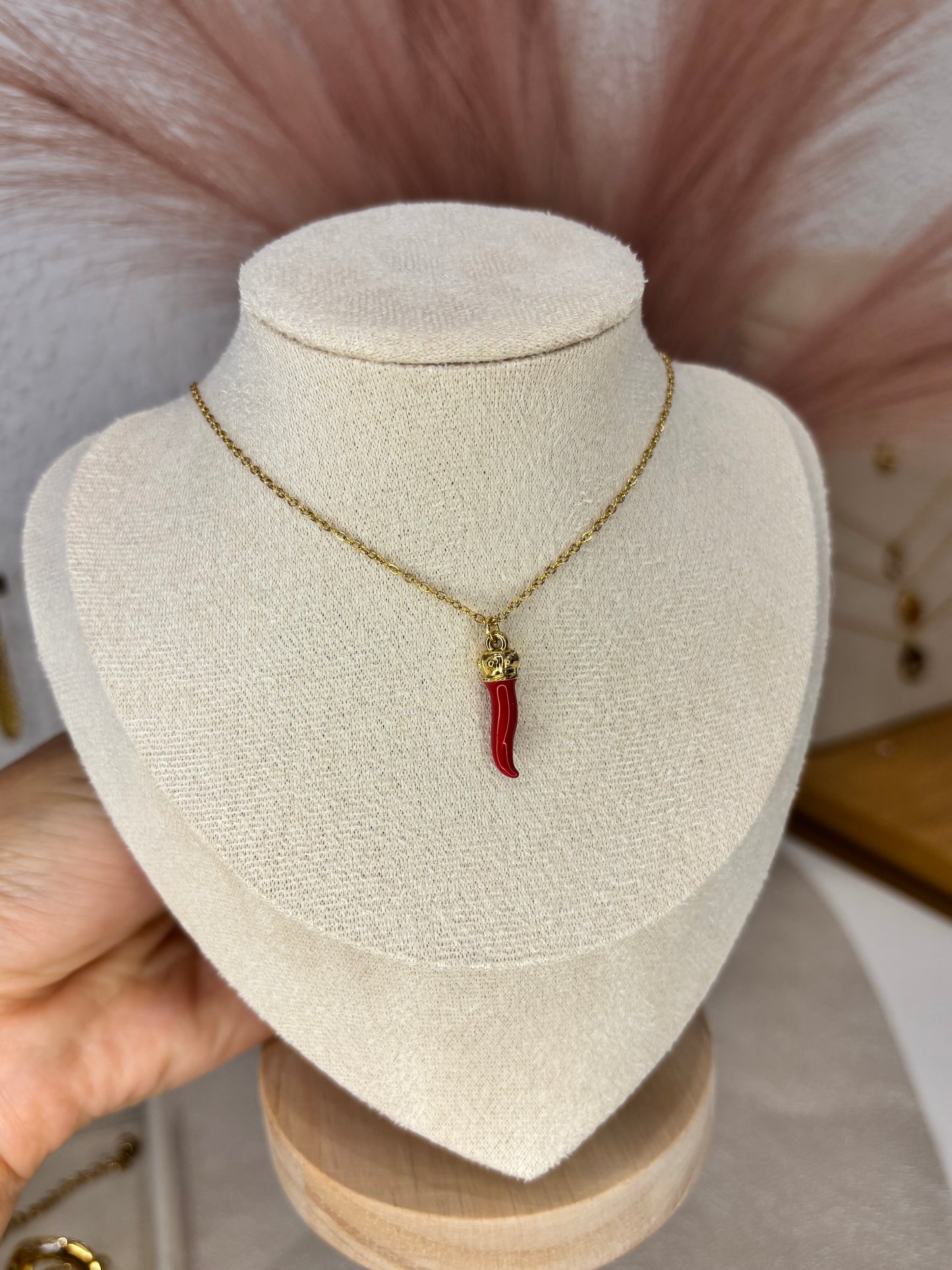 Collar Cornicello Rojo