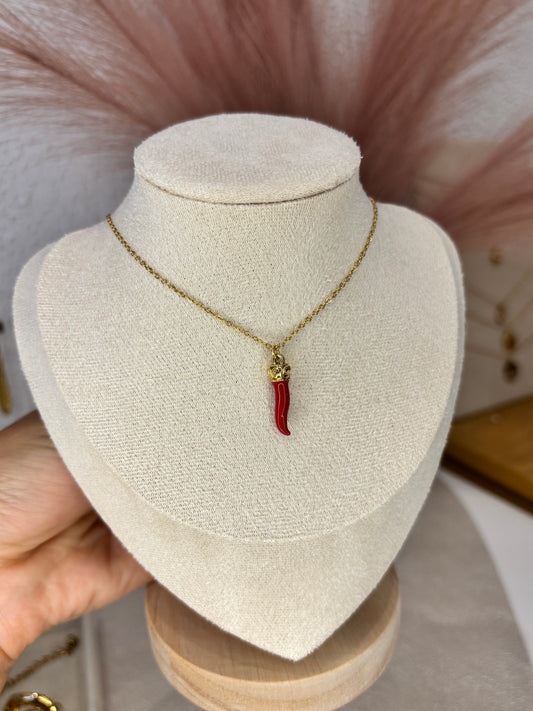 Collar Cornicello Rojo
