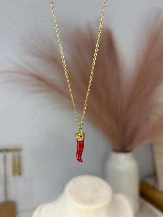 Collar Cornicello Rojo
